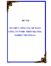 Đề tài Tổ chức công tác kế toán công ty TNHH thiết bị công nghiệp Trường Sa