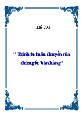 Đề tài Trình tự luân chuyển của chứng từ bán hàng