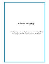Giải pháp nâng cao hiệu quả huy động vốn tại chi nhánh Ngân hàng Nông nghiệp và Phát triển Nông thôn Vĩnh Bảo- Hải Phòng