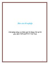 Giải pháp nâng cao hiệu quả Sử dụng vốn tại Sở giao dịch Ngân hàng nông nghiệp & Phát triển nông thôn Việt Nam