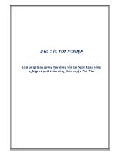 Giải pháp tăng cường huy động vốn tại Ngân hàng nông nghiệp và phát triển nông thôn huyện Phổ Yên