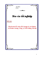 Hạch toán kế toán tiền lương và các khoản trích theo lương Công ty Viễn thông Hà nội