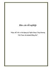 Hạn chế rủi ro tín dụng tại Ngân hàng Công thương Việt Nam chi nhánh Đống Đa