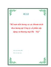 Kế toán tiền lương và các khoản trích theo lương tại Công ty cổ phần xây dựng và thương mại Hà Nội