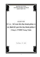 Kế toán tiêu thụ thành phẩm và xác định kết quả tiêu thụ thành phẩm ở Công ty trách nhiệm hữu hạn Trung Tuấn