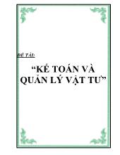 Kế toán và quản lý vật tư