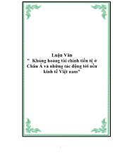 Khủng hoảng tài chính tiền tệ ở Châu Á và những tác động tới nền kinh tế Việt Nam
