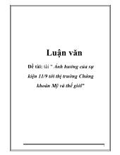 Luận văn Ảnh hưởng của sự kiện 11-9 tới thị trường Chứng khoán Mỹ và thế giới