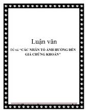 Luận văn Các nhân tố ảnh hưởng đến giá chứng khoán