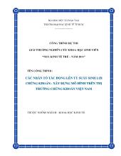 Luận văn Các nhân tố tác động lên tỷ suất sinh lợi chứng khoán -- xây dựng mô hình trên thị trường chứng khoán Việt Nam