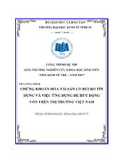 Luận văn Chứng khoán hóa tài sản có rủi ro tín dụng và việc ứng dụng để huy động vốn trên thị trường Việt Nam