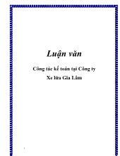 Luận văn Công tác kế toán tại Công ty Xe lửa Gia Lâm