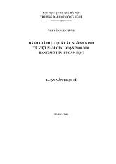 Luận văn Đánh giá hiệu quả các ngành kinh tế Việt Nam giai đoạn 2000-2008 bằng mô hình toán học