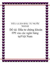 Luận văn Đầu tư chứng khoán FPI vào các ngân hàng tại Việt Nam