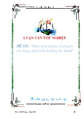 Luận văn Khái quát chung về công ty xây dựng phát triển hạ tầng Tân Thành