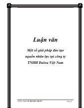 Luận văn Một số giải pháp đào tạo nguồn nhân lực tại công ty TNHH Daiwa Việt Nam