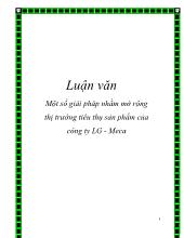 Luận văn Một số giải pháp nhằm mở rộng thị trường tiêu thụ sản phẩm của công ty LG - Meca