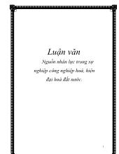 Luận văn Nguồn nhân lực trong sự nghiệp công nghiệp hoá, hiện đại hoá đất nước