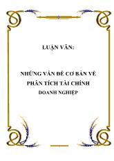 Luận văn Những vấn đề cơ bản về phân tích tài chính doanh nghiệp