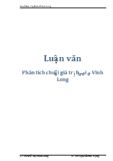 Luận văn Phân tích chuỗi giá trị bưởi ở Vĩnh Long