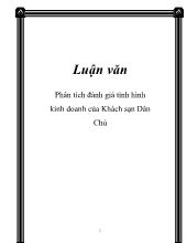 Luận văn Phân tích đánh giá tình hình kinh doanh của Khách sạn Dân Chủ