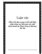 Luận văn Phân tích thực trạng và đề xuất biện pháp nâng cao hiệu quả sản xuất kinh doanh tại Tổng Công ty Dệt may Hà Nội