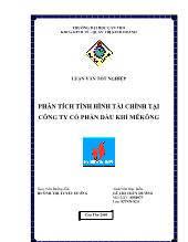 Luận văn Phân tích tình hình tài chính tại công ty cổ phần dầu khí Mêkông