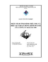 Luận văn Phân tích tình hình tiêu thụ và hiệu quả hoạt động kinh doanh của công ty hải sản 404
