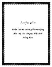 Luận văn Phân tích và đánh giá hoạt động tiêu thụ của công ty Máy tính Đồng Tâm