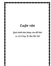 Luận văn Quá trình bán hàng của đối thủ so với Công Ty Bia Hà Nội