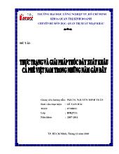 Luận văn Thực trạng và giải pháp thúc đẩy xuất khẩu cà phê Việt Nam trong những năm gần đây