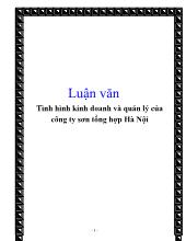Luận văn Tình hình kinh doanh và quản lý của công ty sơn tổng hợp Hà Nội