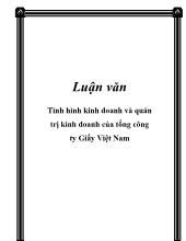 Luận văn Tình hình kinh doanh và quản trị kinh doanh của tổng công ty Giấy Việt Nam