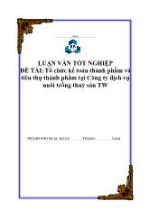 Luận văn Tổ chức kế toán thành phẩm và tiêu thụ thành phẩm tại Công ty dịch vụ nuôi trồng thuỷ sản TW
