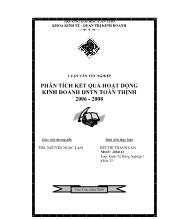Luận văn Tốt nghiệp phân tích kết quả hoạt động kinh doanh doanh nghiệp tư nhân Toàn Thịnh 2006 - 2008