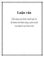 Luận văn Vận dụng mô hình chuỗi giá trị để phân tích khả năng cạnh tranh của khách sạn Kim Liên