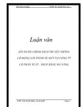 Luận văn Xây dựng chính sách truyền thông cổ động sản phẩm xe máy tại công ty cổ phần xuất - Nhập khẩu Đà Nẵng