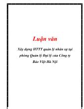 Luận văn Xây dựng hệ thống thông tin quản lý nhân sự tại phòng Quản lý Đại lý của Công ty Bảo Việt Hà Nội