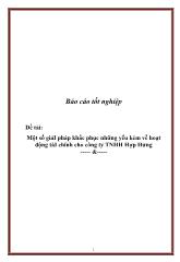 Một số giảI pháp khắc phục những yếu kém về hoạt động tàI chính cho công ty trách nhiệm hữu hạn Hợp Hưng