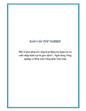 Một số giải pháp mở rộng hoạt động tín dụng tài trợ xuất nhập khẩu tại Sở giao dịch I - Ngân hàng Nông nghiệp và Phát triển Nông thôn Việt Nam
