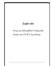Nâng cao hiệu quả hoạt động kinh doanh của công ty chứng khoán Công Thương