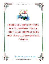 Nghiên cứu khảo sát thực tế về loại hình cơ quan , chức năng, nhiệm vụ quền hạn và cơ cấu tổ chức của cơ quan