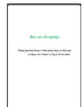 Những phương hướng và biện pháp nâng cao hiệu quả sử dụng vốn cố định ở Công ty In tài chính