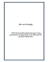 Phát triển hoạt động thanh toán quốc tế theo phương thức tín dụng chứng từ tại Ngân hàng nông nghiệp & Phát triển nông thôn chi nhánh Hoàng Mai