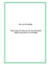 Thực trạng mở rộng cho vay của Chi nhánh Thăng Long đối với các Doanh nghiệp ngoài quốc doanh