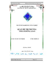 Tiểu luận Mối quan hệ thị trường theo không gian