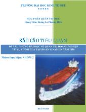Tiểu luận Những bài học về quản trị doanh nghiệp từ vụ vỡ nợ của tập đoàn vinashin năm 2010