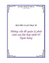 Tiểu luận Những vấn đề quản lý phát sinh sau khi hợp nhất 03 Ngân hàng