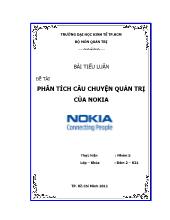 Tiểu luận Phân tích câu chuyện quản trị của Nokia