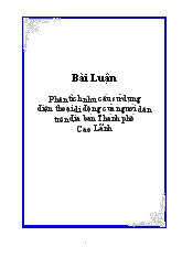 Tiểu luận Phân tích nhu cầu sử dụng điện thoại di động của người dân trên địa bàn Thành phố Cao Lãnh